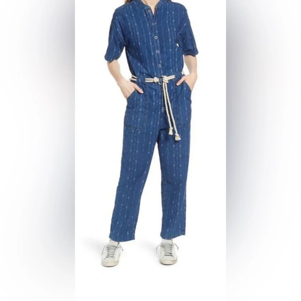 NWT AG‎ Adriano Goldschmied Women's Western Cowgirl Utility Jumpsuit Chambray M.